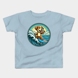 Surfer dog Kids T-Shirt